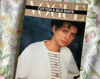 RARE Vintage 1986 'Vogue Cotton & Silk Knits' Paperback Book by Christina Probert - Vogue Knitting Library 2 - 27 Summer and Winter Designs