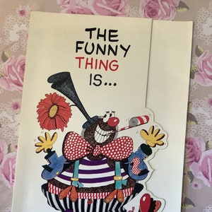 Cartão EXTREMAMENTE RARO Vintage 1982 Original 'Things' projetado por Roger Hargreaves - Cartão 'Eu te amo' - Nostalgia da infância - Cartão de aniversário divertido