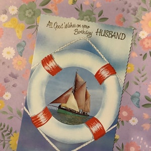 UITERST ZELDZAME vintage kaart uit de jaren 70 'Alle goede wensen voor je verjaardag man' Retro 'zeilen' themakaart - zoet vers - kaart matroos