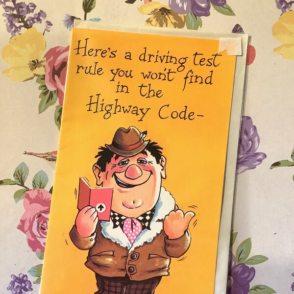 Extremely RARE Vintage/Retro Unwritten Circa 1960s Good Luck with your Driving Test Card - Humorous Nostalgic Card - A Fun Card To Keep