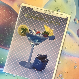 RARE Original Circa 1980 Vintage 'Loving Birthday Wishes to a Wonderful Mum' Kitsch 'Cocktail' Cartão com foto de aniversário - Retro/Cocktail Lover