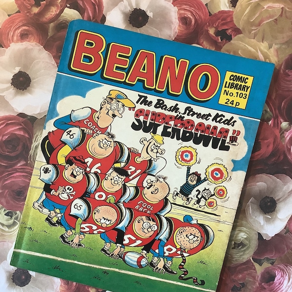 Rare Vintage From 1985 'Beano - Bash Street Kids in Superbowl' Mini Comic No 103 - Full Comic Strip Story - Fun, Nostalgic Birthday Gift