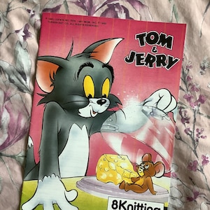 RARE Vintage 1988 'Tom & Jerry' 8 Knitting Patterns By Gary Kennedy (Intarsia) Children's and Adults Sweaters Sizes 24" to 44 - Retro Knits"