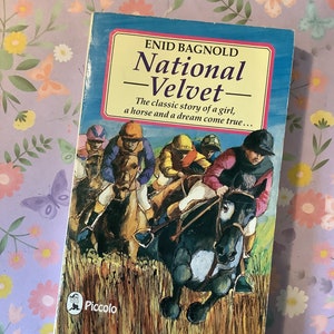 Rare 1984 &#39;National Velvet&#39; Paperback Book By Enid Bagnold - Illustrated in Black & White By Lauren Jones - Nostalgic Pony/Horse Lover Gift