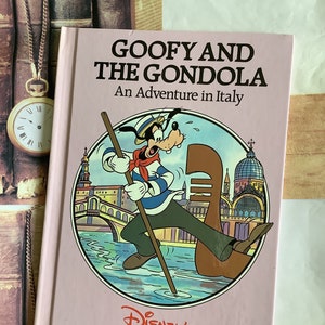 Vintage 1991 Erstausgabe &#39;Goofy And The Gondola An Adventure in Italy&#39; Disney&#39;s Small World Bibliothek Hardcover-Buch - Sammlerstück Geschenk