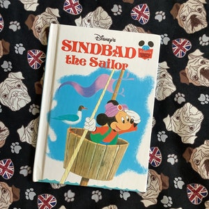 1978 Vintage Children&#39;s Book &#39;Sindbad The Sailor&#39; Walt Disney Hardback Book - Fun Picture Book - Mickey Mouse Fan Birthday Gift - Nostalgia
