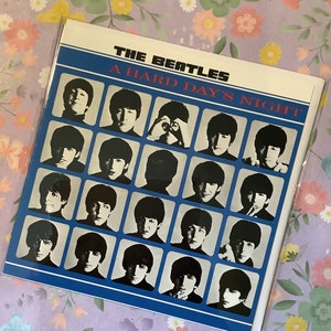 Couverture de l'album « A Hard Day's Night » des Beatles vintage 1964, carte de voeux vierge de 2009 - Papier éphémère - Remplissage de indésirables - Fan des Beatles