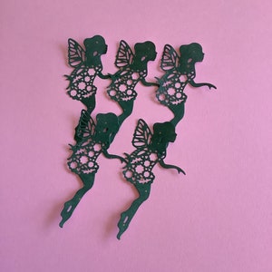 5-delig pak groene fee 3" gestanste vormen - kaarten maken - junkjournaal - plakboek - smashboek - kinderpapercrafts - tafeldecoratie bruiloft