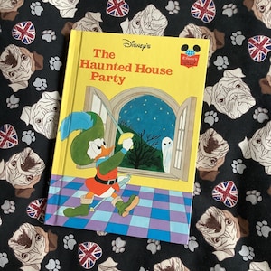 RARE Vintage 1981 Walt Disney FIRST EDITION &#39;The Haunted House Party’ Hardback Gloss Cover Picture Book - Fun Birthday Gift -Donald Duck Fan