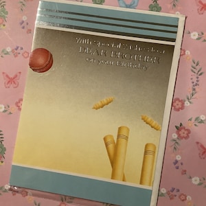 SELTENE Vintage Circa 1980er Jahre 'With Special Wishes to a Dear Brother on your Birthday' Cricket Themed Card - Cricket Lover Brother - Sweet Verse