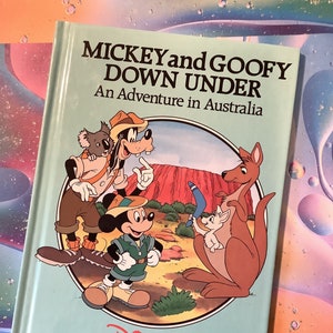 Jahrgang 1991 Mickey und Goofy Down Under ein Abenteuer in Australien Disney&#39;s Small World Bibliothek Hardcover Buch - Spaß, Sammlerbuch Geschenk