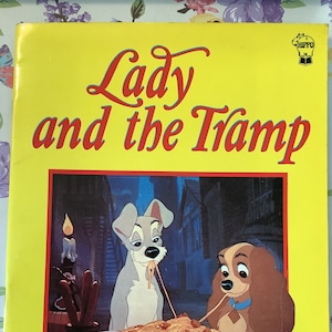 1988 Vintage Children's Book Walt Disney's 'Lady and the Tramp' in Paperback - Collectable Book of The Movie - Lady and the Tramp Fan Gift