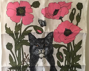 Black Cat ACEO Cherry Blossom Print By I Garmashova