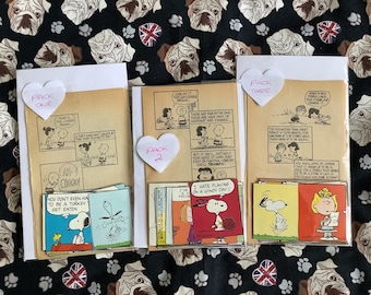Rare Vintage 1960s & 1970s &#39;Snoopy and Peanuts&#39; Book Piece Paper Ephemera Packs - 25 Piece Packs - Junk Journalling - Scrapbooking -Crafting