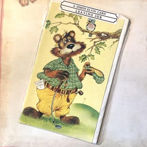 希少な1970年代のヴィンテージ退職カード - 面白いレトロなゴルファーベアデザイン - 退職カード - 新しい仕事のために出発するカード - ノスタルジック - ゴルフファン