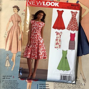 Uncut 2012 New Look Sechs Größen in Einem Schnittmuster No 6094 - Kleiderschrank Grundlegende Kleid mit 5 Variationen - Größen 8-18 - KEINE französische Anleitung