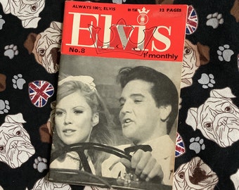 Rare Vintage August 1965 Elvis Monthly Magazine - Sixth Series - Issue 8 - 32 Pages of Elvis Photographs & Articles - Fun, Elvis Lover Gift