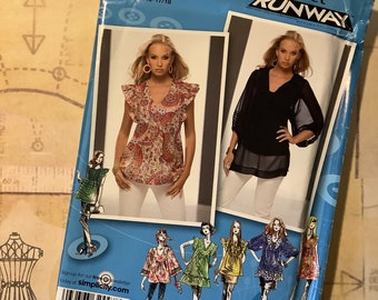 Uncut 2009 Simplicity Project Runway Sewing Pattern No 2706 for Junior's Mini-Dress/Tunic with Yoke & Sleeve Variations -Size 11/12 to 17/18