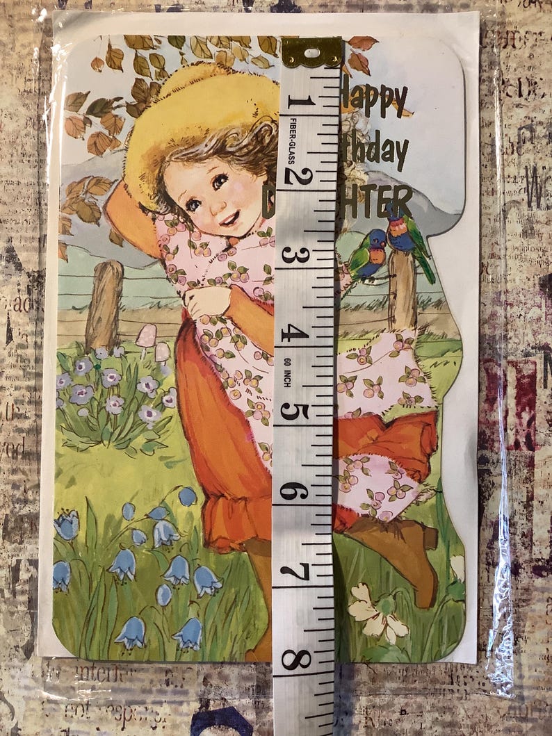 RARE Vintage Circa 1970s 'happy Birthday Daughter' Card Cute '70s Style ...