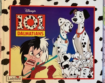 Libro per bambini vintage del 1997 "La carica dei 101" di Walt Disney, copertina rigida, grande libro con coccinella - Libro del film - Regalo per gli amanti della carica dei 101