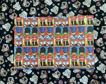 Very RARE Vintage Circa 1980s Stunning Cute Soldier Design Gift Wrap -Original - Unused - Retro Wrapping Paper Sheets - Birthday Paper - Fun