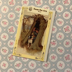 RARE circa 1980s Vintage Cameo Fine Arts Blank Karte namens 'A Secret Hiding Place' mit einem viktorianischen Bild aus Ernest Nister's Jahrbuch
