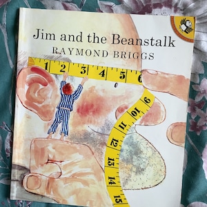RARE Circa 1980s Vintage Children&#39;s Book &#39;Jim and the Beanstalk&#39; in Paperback by Raymond Briggs - Childhood Nostalgia - Fun Literary Gift