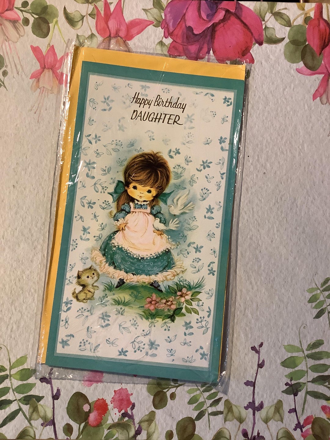 RARE Vintage Circa 1970s Happy Birthday Daughter' Card - STUNNING Girl ...
