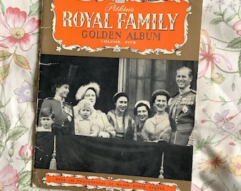 RARE 1954 Vintage 'The Royal Family Golden Album Volume Five' Book -Royal Family Collectable -Over 100 B&W Photographs of Major Royal Events