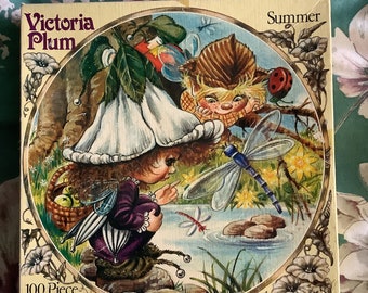 RARE Vintage 1980  'Victoria Plum and Ben - Summer' 100 Piece Sharpe's Classic Jigsaw Puzzle Nostalgic Birthday Gift for a Victoria Plum Fan