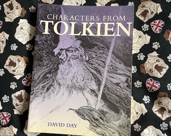 Vintage 2001 'Characters From Tolkien' Duża książka w miękkiej oprawie autorstwa Davida Daya - Ilustrowany przewodnik - OSZAŁAMIAJĄCE ilustracje - Prezent książkowy