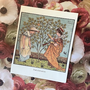 EXTREMELY RARE Vintage Circa 1970s 'Old Rhymes' Nursery Rhyme 'I had a little Nut Tree Design by Walter Crane Card To Frame DAMAGED Envelope