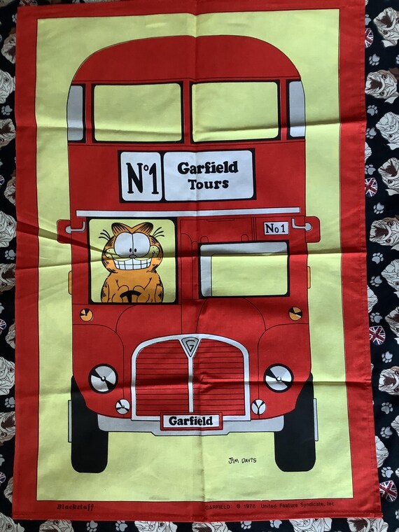 PITBABE Garfield サイン トレカ マニラ マカオ Rare Vintage/retro 1978 'garfield' Driving a Red London Bus Design