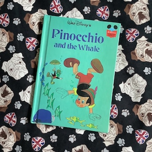 RARE Vintage 1977 First Edition Walt Disney&#39;s &#39;Pinocchio and the Whale&#39; - Wonderful World of Reading Hardback Book -Gift for a Pinocchio Fan