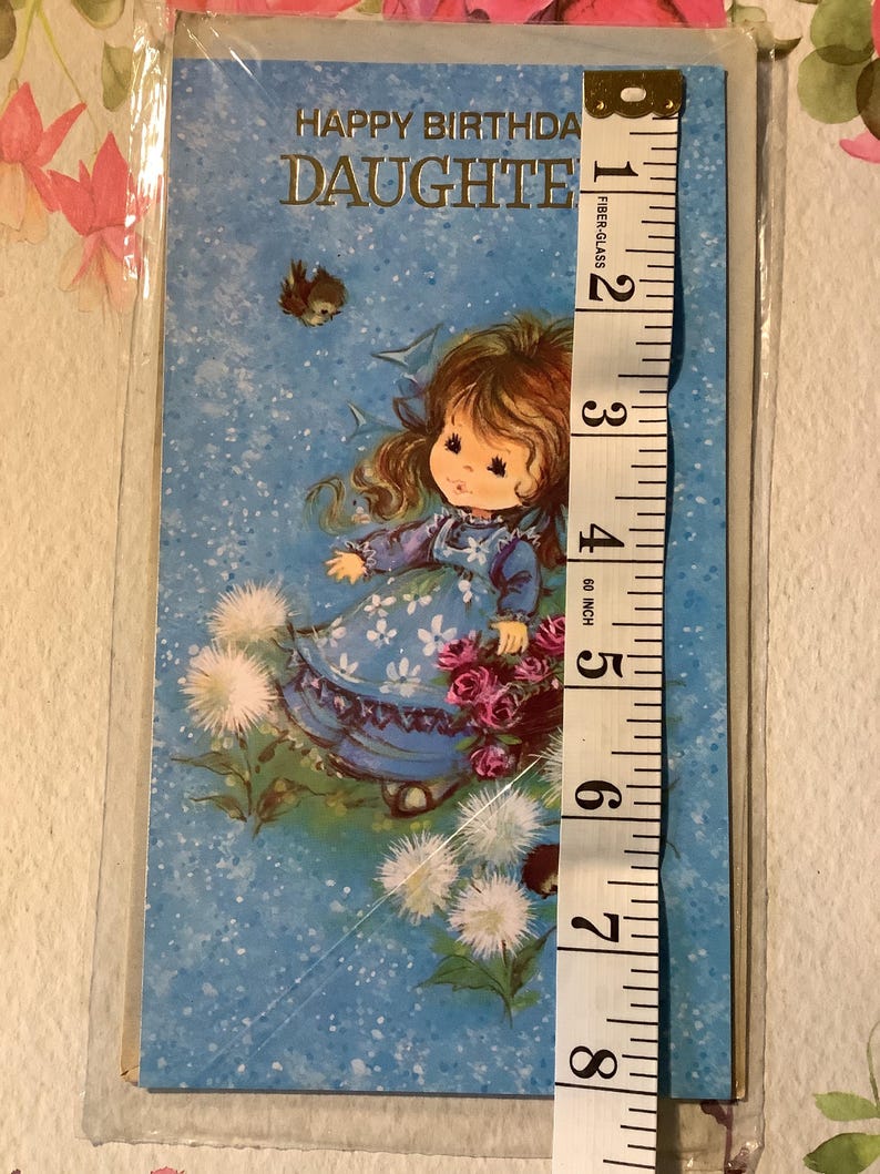 RARE Vintage Circa 1970s 'happy Birthday Daughter' Card - STUNNING Girl ...