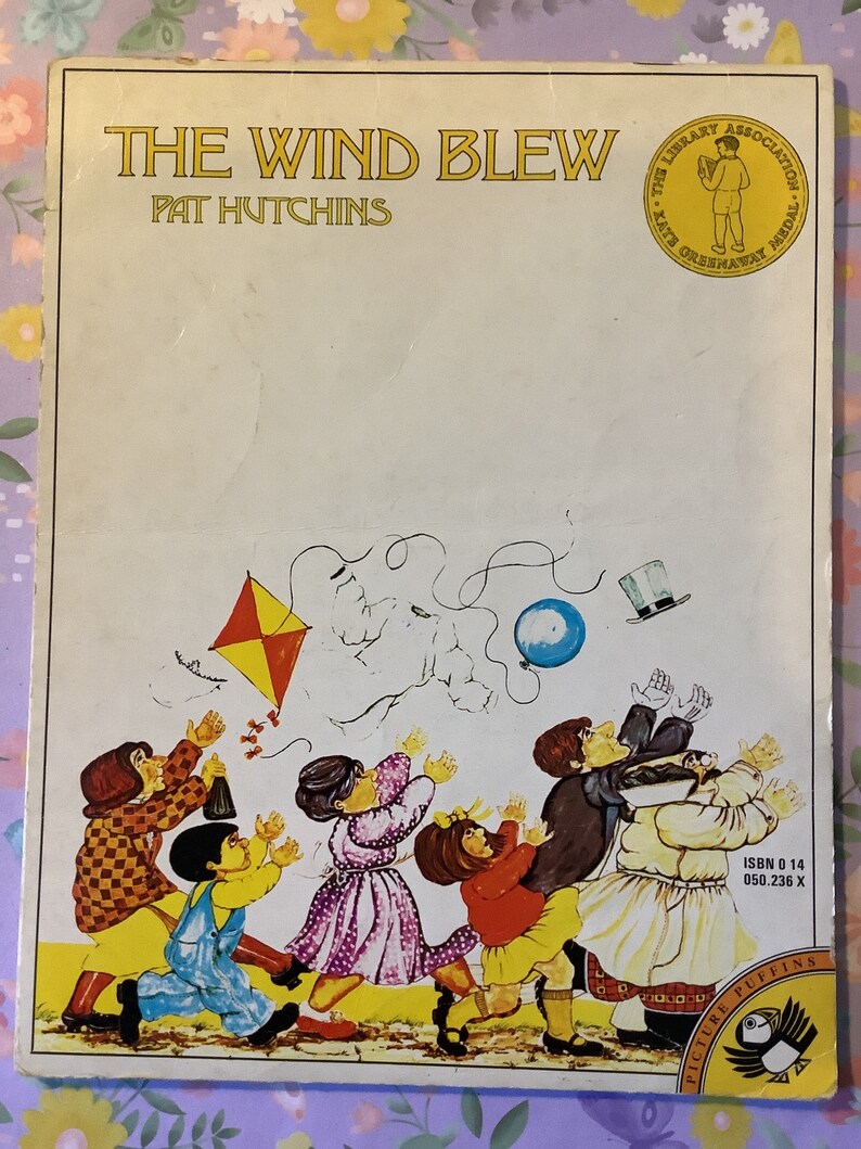 RARE Vintage 1980 'The Wind Blew' Paperback Book By Pat Hutchins Fun, Rhyming Tale Picture Book Childhood Nostalgia Very Well Loved Copy image 3