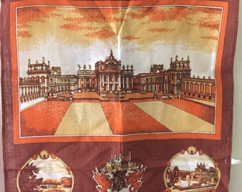 RARE Vintage/Retro Unused Blenheim Palace Large Linen Tea Towel - Wall Hanging - Collectable - Birthplace Of Sir Winston Churchill