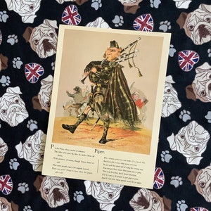 Stampe postali Chimera "Piper" vintage estremamente rare degli anni '70, quaderno vuoto, druffles dell'esercito e della marina, c. 1880 del maggiore Seccombe - regalo Army Piper