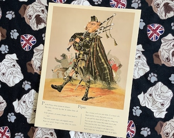 Extrêmement RARE vintage des années 1970 « Piper » Chimera Postal Prints Blank bloc-notes Army & Navy Drolleries c1880 par le Major Seccombe - Army Piper Gift
