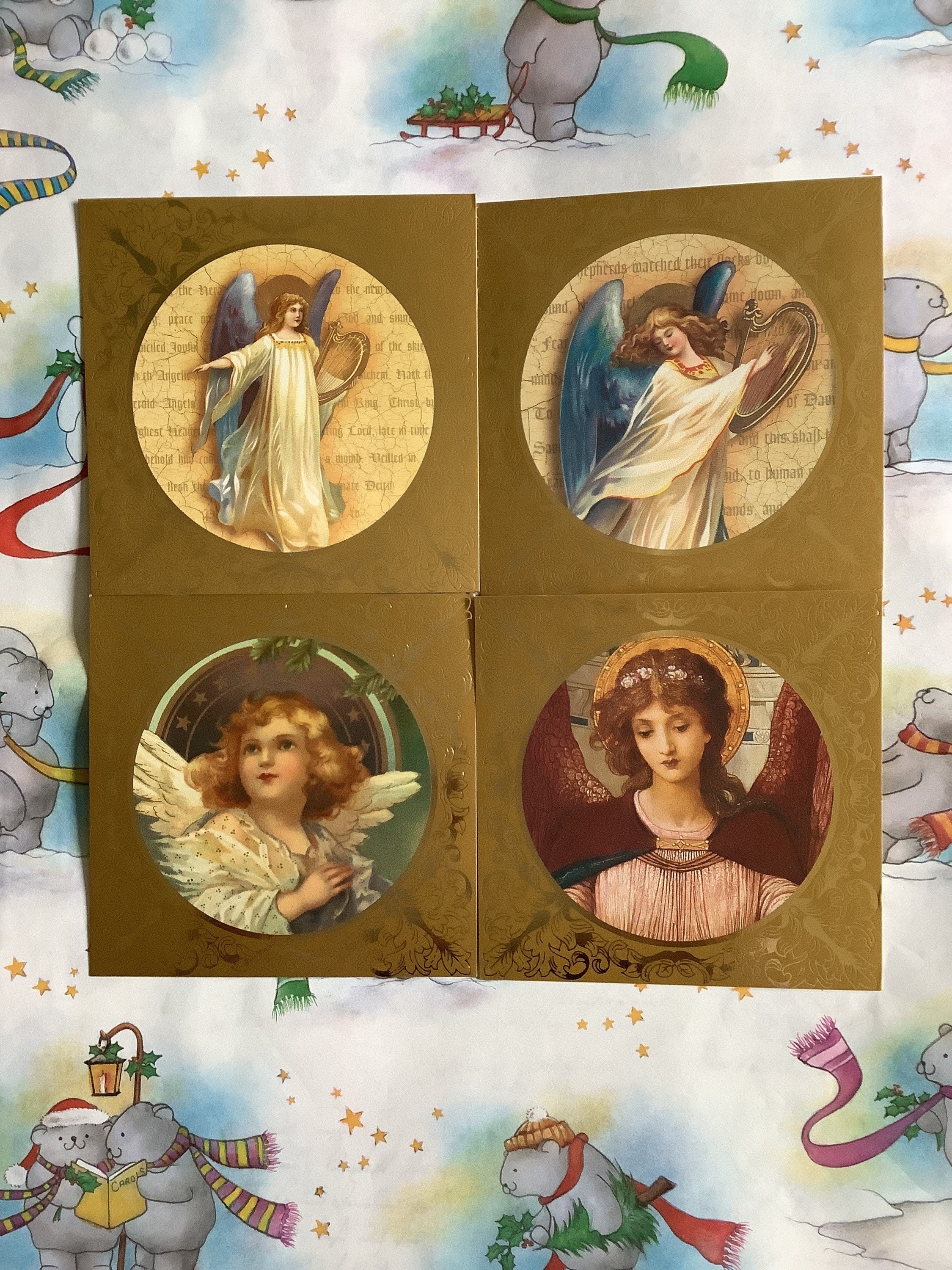Vintage Angel Cards A4 Sheet Christmas Colour Vintage Angels | De Egel