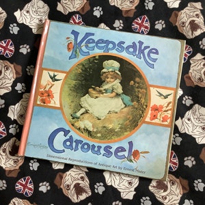 Bellissimo libro d’arte antico rilegato vintage del 1992 “Keepsake Carousel” di Ernest Lister, libro pop-up ed estraibile, regalo per amanti del stile vittoriano