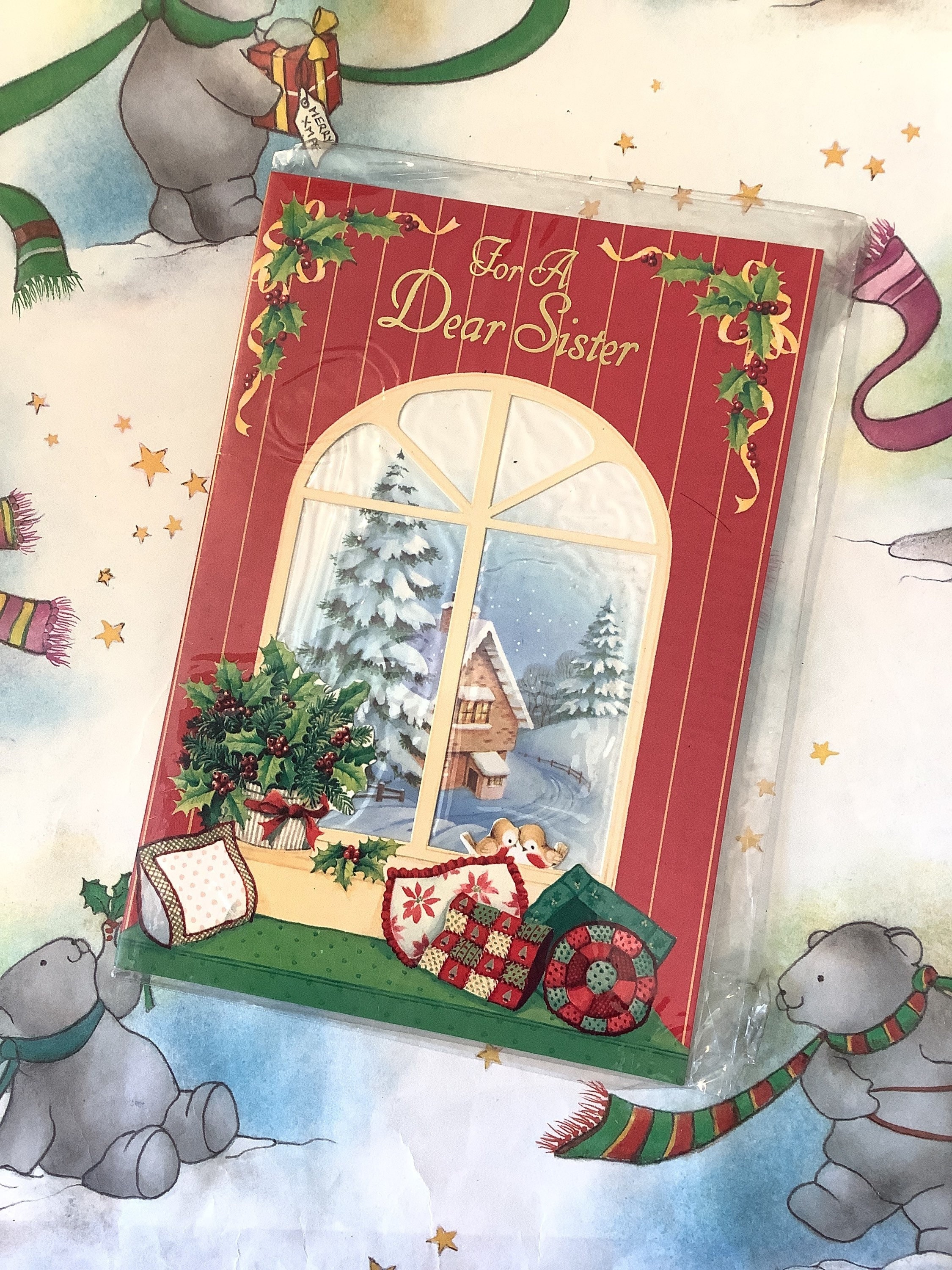 Hunts England Tarjeta De Navidad Para Hermana Y Familia Con Texto "To A