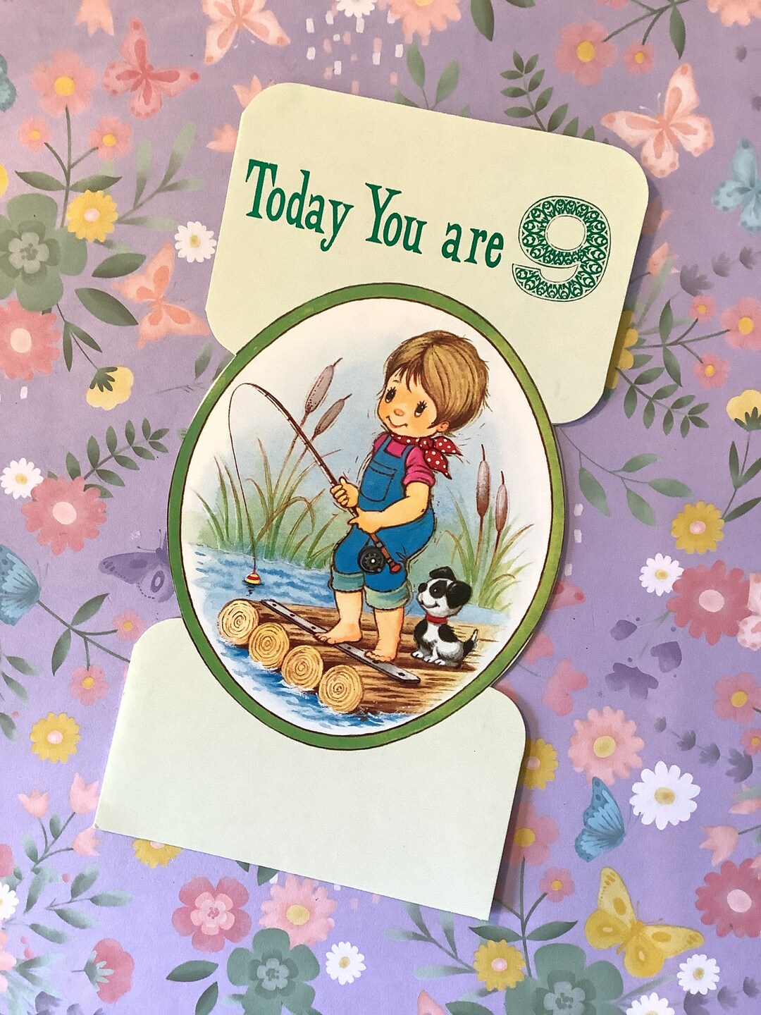 RARE Vintage Circa 1970s 'today You Are 9' Birthday Card Cute Boy ...