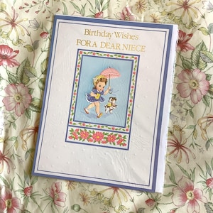 ZELDZAME fantastische vintage kaart 'Verjaardagswensen voor een beste nichtje' uit 1989