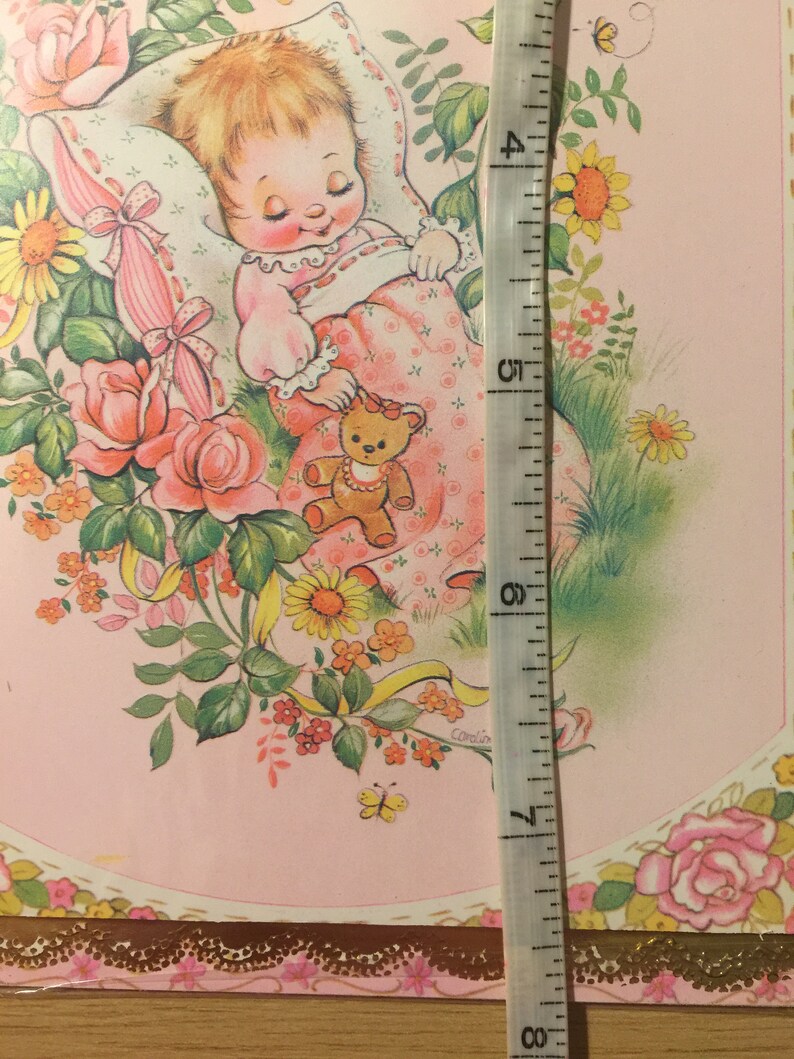 RARE VintageRetro Circa 1970s /'Special Greetings to Your Baby Girl/' Card Sweet Verse Super Cute Baby Girl Design Vintage Lovers Card