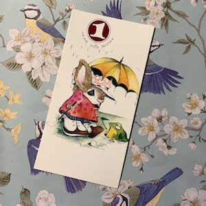 RARE carte d'anniversaire vintage des années 1970 « 1 an aujourd'hui » - Super mignon joueur de golf lapin & grenouille - vers doux à l'intérieur - traditionnel