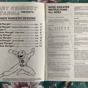 RARE Vintage 1995 Mighty Morphin Power Rangers 9 Knitting Patterns by ...