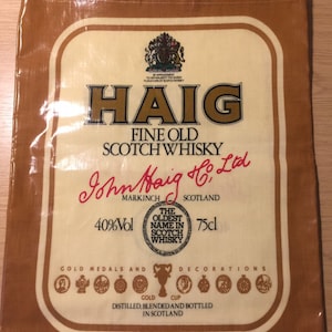RARE Vintage/Retro Circa 1980s Unused Haig Whisky PVC Shopping Bag - Collectable - Made In England by Minky - Fun Gift - Whisky Lover Gift
