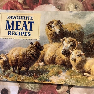 Vintage Circa 1990s &#39;Favourite Meat Recipes&#39; Book in Paperback - Traditional Meat Based Recipes with Stunning Illustrations -Homemade Dishes