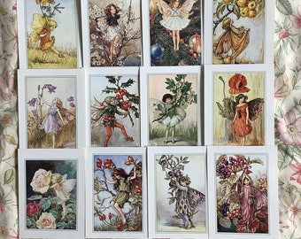 Vintage 1990 Flower Fairies of the Seasons Postcards -Sold Individually Pretty Cards For Framing -Collectable Junk Journal/Scrapbook Fillers